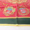 Hermès Carré 90 "FLVCTVAT NEC MERGITVR" 100% Silk Scarf in Green x Red Secondhand