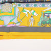 Hermès Carré 90 "Fantaisies Indiennes" Silk handkerchief in Navy Blue x Yellow Secondhand