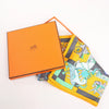 Hermès Carré 90 "Fantaisies Indiennes" Silk handkerchief in Navy Blue x Yellow Secondhand