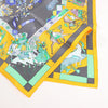 Hermès Carré 90 "Fantaisies Indiennes" Silk handkerchief in Navy Blue x Yellow Secondhand
