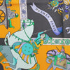 Hermès Carré 90 "Fantaisies Indiennes" Silk handkerchief in Navy Blue x Yellow Secondhand