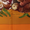 Hermès Carré 90 "GIBIERS" Silk handkerchief in Orange Secondhand