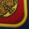 Hermès Carré 90 "GRAND APPARAT" Silk handkerchief in Navy Blue x Red Secondhand