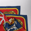 Hermès Carré 90 "GRAND APPARAT" Silk handkerchief in Navy Blue x Red Secondhand