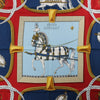 Hermès Carré 90 "GRAND APPARAT" Silk handkerchief in Navy Blue x Red Secondhand