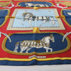 Hermès Carré 90 "GRAND APPARAT" Silk handkerchief in Navy Blue x Red Secondhand