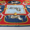 Hermès Carré 90 "GRAND APPARAT" Silk handkerchief in Navy Blue x Red Secondhand