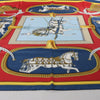 Hermès Carré 90 "GRAND APPARAT" Silk handkerchief in Navy Blue x Red Secondhand