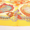 Hermès Carré 90 "GRANDS FONDS" Silk handkerchief in Yellow Secondhand