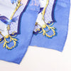 Hermès Carré 90 "LA CLE des CHAMPS" Silk handkerchief in Blue Secondhand
