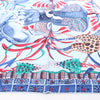 Hermès Carré 90 "LA MARCHE Du ZAMBEZE" Silk handkerchief in Blue Secondhand