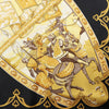 Hermès Carré 90 "LA VIE a CHEVAL" Silk handkerchief in Black x Yellow Secondhand