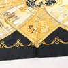Hermès Carré 90 "LA VIE a CHEVAL" Silk handkerchief in Black x Yellow Secondhand