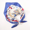 Hermès Carré 90 "LES BECANES" Silk handkerchief in Blue x White Secondhand