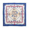 Hermès Carré 90 "LES BECANES" Silk handkerchief in Blue x White Secondhand