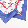 Hermès Carré 90 "LES BECANES" Silk handkerchief in Blue x White Secondhand