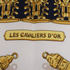 Hermès Carré 90 "LES CAVALIERS D'OR" Silk handkerchief in Navy Blue Secondhand