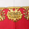 Hermès Carré 90 "LES CAVALIERS D'OR" 100% Silk Scarf in Red Secondhand