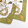 Hermès Carré 90 "LES CLES" Silk handkerchief in Khaki Secondhand