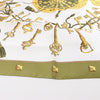 Hermès Carré 90 "LES CLES" Silk handkerchief in Khaki Secondhand