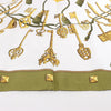 Hermès Carré 90 "LES CLES" Silk handkerchief in Khaki Secondhand