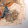 Secondhand Hermès Carré 90 "LES DOMES CELESTES" Silk handkerchief in Brown