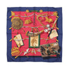 Hermès Carré 90 "Memoire d'Hermes" Silk handkerchief in Navy Blue x Red Secondhand