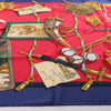 Hermès Carré 90 "Memoire d'Hermes" Silk handkerchief in Navy Blue x Red Secondhand