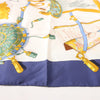 Hermès Carré 90 "Memoire d'Hermes" Silk handkerchief in Navy Blue Secondhand