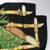 Hermès Carré 90 "Nouvelle Coledonie" Silk handkerchief in Black x Green Secondhand