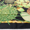 Hermès Carré 90 "Nouvelle Coledonie" Silk handkerchief in Black x Green Secondhand