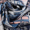 Secondhand Hermès Carré 90 "Objets de Curiosite" Silk handkerchief in Blue x Gray