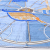 Hermès Carré 90 "Projet De Voiture" Silk handkerchief in Blue Secondhand