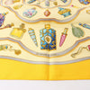 Hermès Carré 90 "Qu'importe le flacon" 100% Silk Scarf in Yellow Secondhand