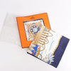 Hermès Carré 90 "RAILING" Silk handkerchief in Navy Blue Secondhand