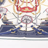 Hermès Carré 90 "STATELY WHEELS" Silk handkerchief in Ecru x Blue Secondhand