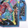 Hermès Carré 90 "CAVALIERS DU CAUCAS" Silk handkerchief in Blue Secondhand