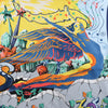 Hermès Carré 90 "THE ALFEE AUBE" Silk handkerchief in Navy Blue Secondhand