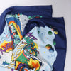 Secondhand Hermès Carré 90 "THE ALFEE AUBE" Silk handkerchief in Navy Blue