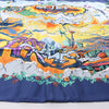 Hermès Carré 90 "THE ALFEE AUBE" Silk handkerchief in Navy Blue Secondhand