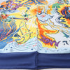 Hermès Carré 90 "THE ALFEE AUBE" Silk handkerchief in Navy Blue Secondhand