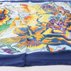 Hermès Carré 90 "THE ALFEE AUBE" Silk handkerchief in Navy Blue Secondhand