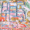 Hermès Carré 90 Double Face "Les Douze Leopards" Silk handkerchief in Multicolor Secondhand