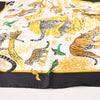Hermès Carré 90 "tendresse feline" Silk handkerchief in Black x Yellow Secondhand