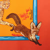 Hermès Carré 90 "Tendresse Feline" Silk handkerchief in Orange Secondhand
