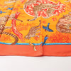 Hermès Carré 90 "Tendresse Feline" Silk handkerchief in Orange Secondhand