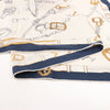 Hermès Carré Géant "Malines Chevaux Déchène" Cashmere & Silk handkerchief in Beige x Navy Blue Secondhand