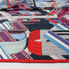 Hermès Carré Géant "SANGLES EN ZIGZAG" Cashmere x Silk scarf in Blue x Red Secondhand