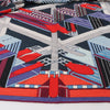 Hermès Carré Géant "SANGLES EN ZIGZAG" Cashmere x Silk scarf in Blue x Red Secondhand
