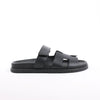 HERMES Cypre Leather Sandals in Black, Size 38.5 EU Secondhand